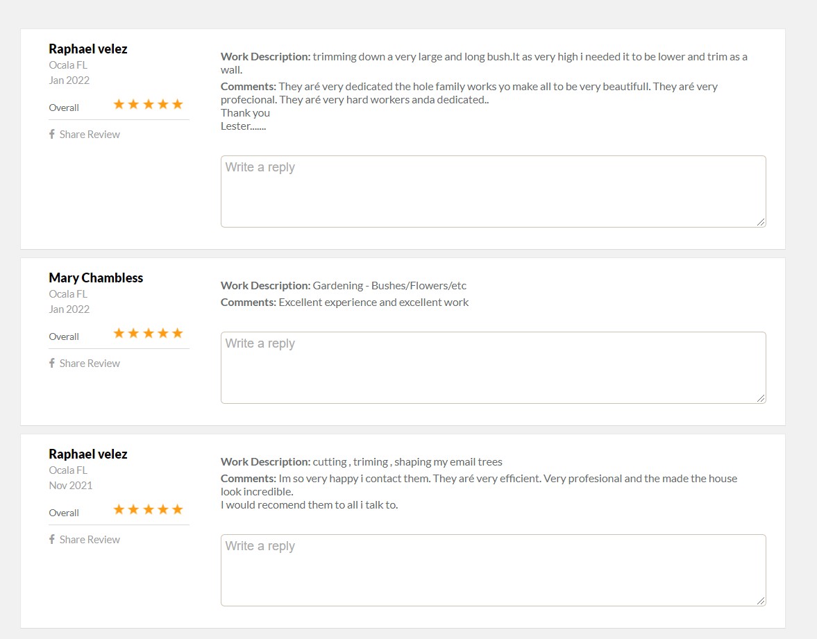 Verified service feedback