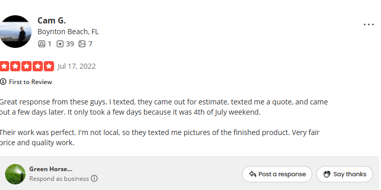 Verified service feedback
