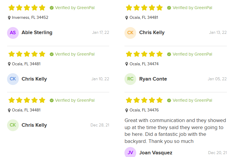 Verified customer feedback